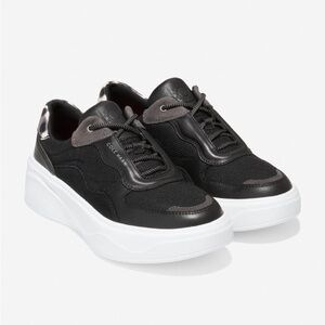 Cole Haan Grandpro Ultra Sneaker black white leopard print size 6